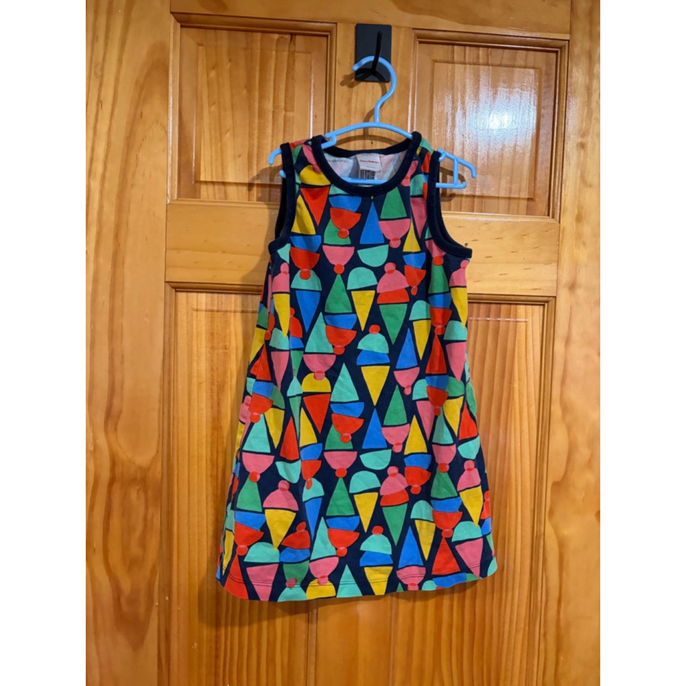 Hanna Andersson Girls Ice Cream Cone Geometric Print Sleeveless Dress 110cm